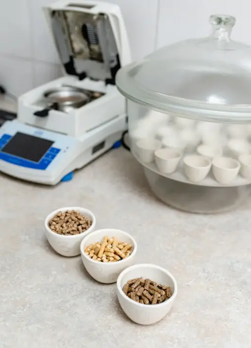 wood pellets in lab