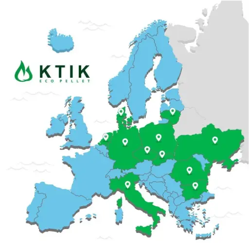 map of delivery of wood pellets